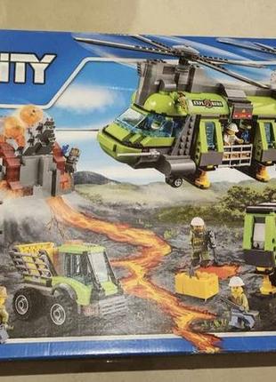 Конструктор lego city 60125 вантажний вертоліт дослідників вулканів