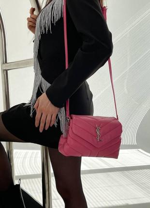 Сумка yves saint laurent в трех цветах. белый, розовый, красный.