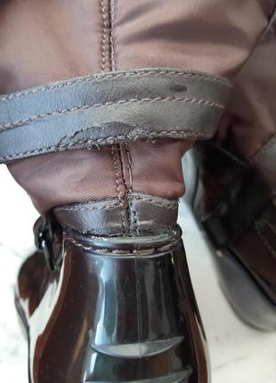 Сапожки чоботи гумові зимові на утеплені ботінки резинові жіночі/дитячі водонепроникні9 фото