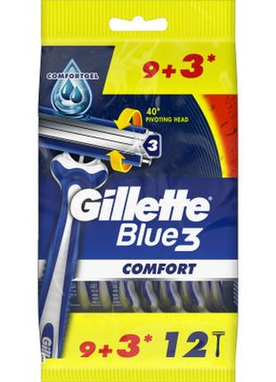 Бритва gillette blue 3 comfort 12 шт. (7702018490622)