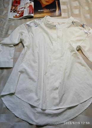 Блуза с сеточкой птицы