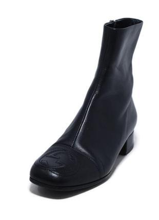 Черные кожаные ботинки сапоги gucci soho кожаные ботинки оригинал чёрное полусапожки10 фото