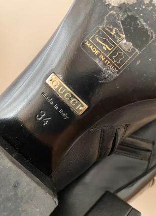 Черные кожаные ботинки сапоги gucci soho кожаные ботинки оригинал чёрное полусапожки6 фото