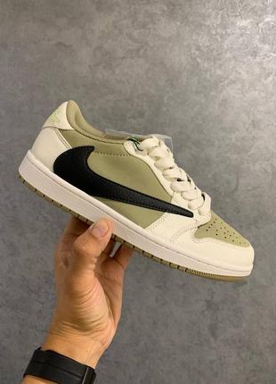 Чоловічі кросівки travis scott x air jordan 1 low golf топ якості