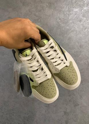 Мужские кроссовки travis scott x air jordan 1 low golf топ качества3 фото