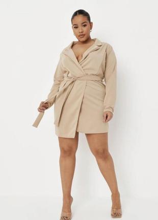 💙💛 бежевое платье пиджак plus size missguided