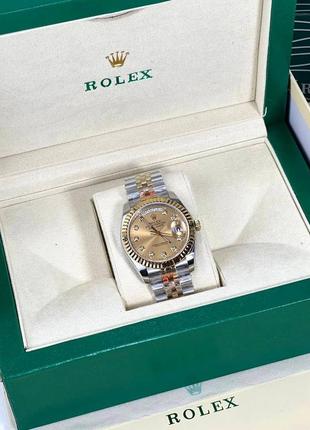 Часы наручные женские золотистый циферблат брендовые люкс в стиле rolex1 фото