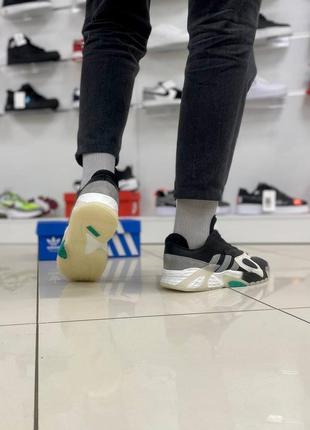 Кросівки adidas streetball адідас стрітбол black чорно білі зелені шкіряні2 фото