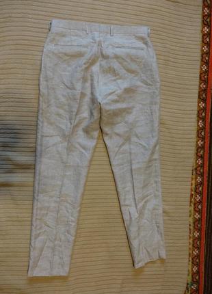 Щеголеватые формальные брюки из некрашеного льна heart dapper великобритания 32/32 р.7 фото