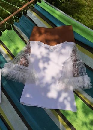 Кофтина с рукавами в сеточку