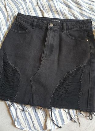 🔥розпродаж🔥рваная джинсовая юбка1 фото