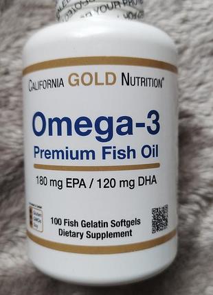 Омега-3, california gold nutrition, 100 капсул