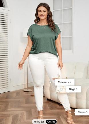 Shein 4xl 5xl футболка майка жіноча зелена3 фото