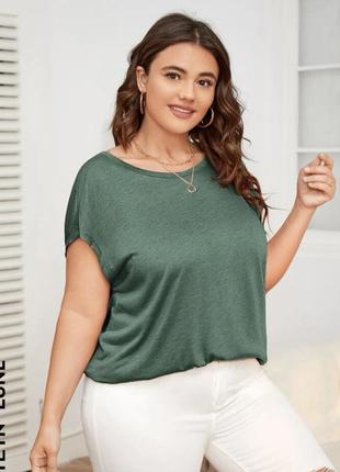 Shein 4xl 5xl футболка майка жіноча зелена4 фото