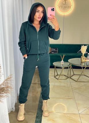 Теплий спортивний костюм на флісі штани і кофта на блискавці