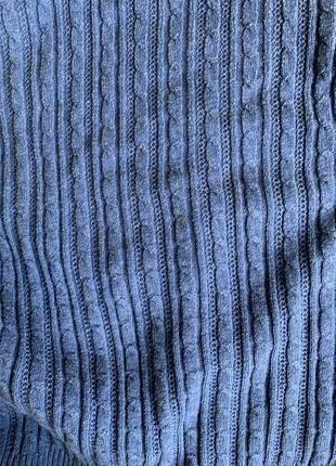 Базовый голубой пуловер с косами (размер 16/44-18/46)3 фото