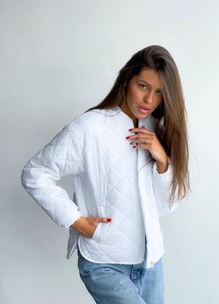 Распродажа 🤤 стильная белая куртка - бомбер4 фото