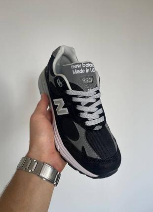 Мужские кроссовки черные new balance 993 ‘black white grey’ wr993bk7 фото