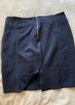 Классическая темно-серая юбка юбка до колен4 фото