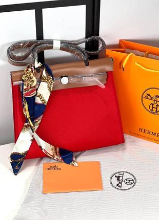 Сумка в стиле hermes herbag red