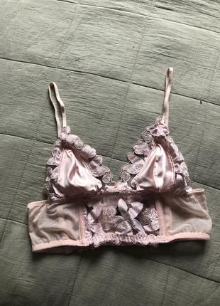 Victoria's secret unlined floral longline bralet xs5 фото