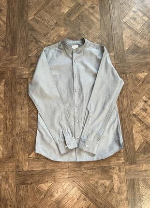 Серая рубашка selected homme regular fit размер m (40)