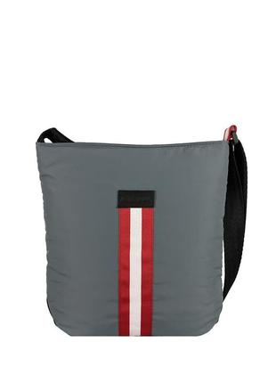 Модна жіноча сумка через плече. сумка кросбоді в спортивному стилі. сіра сумка з плащівки2 фото