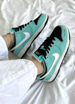 Топ 🔥 кожаные кроссовки nike sb dunk low tiffany3 фото