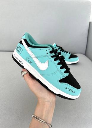 Топ 🔥 кожаные кроссовки nike sb dunk low tiffany7 фото