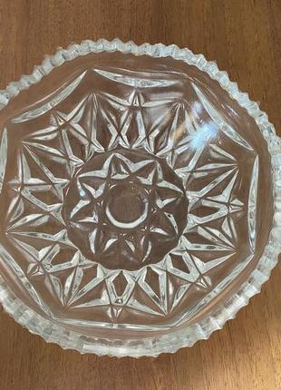 Криштальна салатниця хрустальний скляний посуд з визерунками