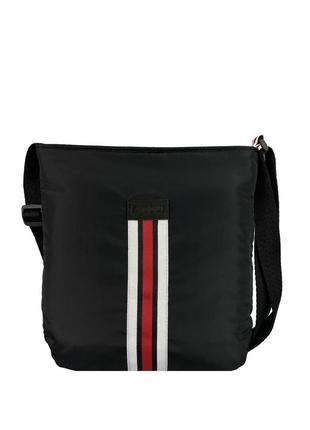 Невеличка сумочка на плече в спортивному стилі, чорна жіноча сумочка кросбоді5 фото