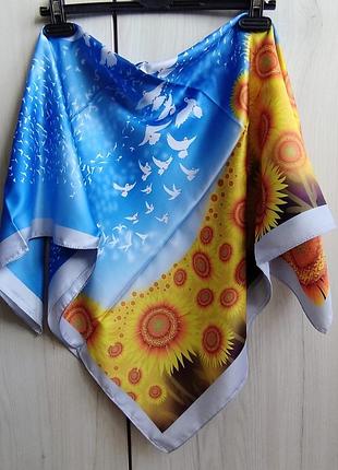Патріотичні українські хустки, хустка прапор, сувенір, жовто блакитна хустка, платок