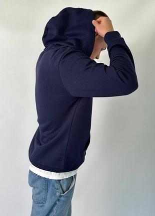 Оригинал! gap logo fleece hoodie «tapestry navy» \ флисовая худи с логотипом геп3 фото