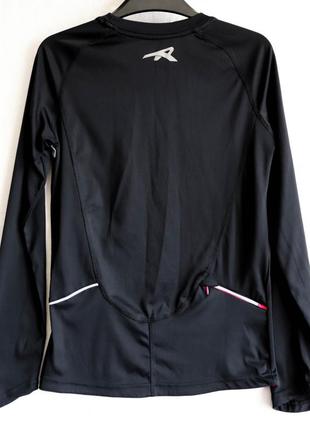 Футболка женская черная спортивная карманы светоотражатели длинный рукав вело джерси фитнес беговая2 фото