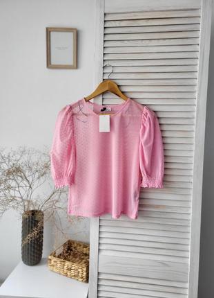 Рожева блуза в горошокк  divided5 фото