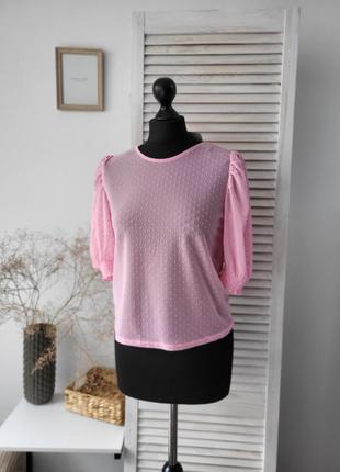 Рожева блуза в горошокк  divided6 фото