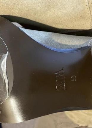 Нові шикарні високі замшеві чоботи козаки 39 р zara