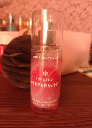 Спрей bath and body works  twisted pepermint 75 мл.1 фото