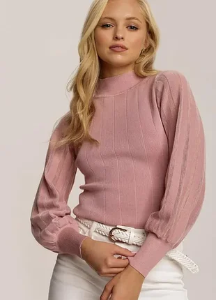 Розовый гольф свитер