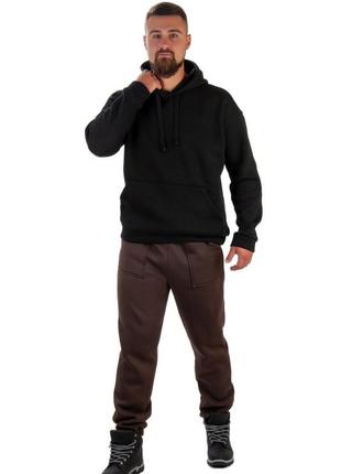 Чоловічі теплі зимові спортивні штани на флісі, утеплені флісом спортивні чоловічі брюки, мужские тёплые штаны на флисе3 фото