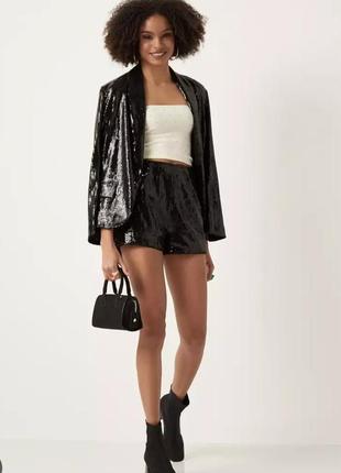 Брендовые шорты stradivarius паетки этикетка