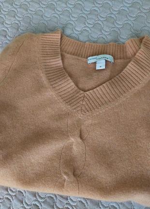 Кашемировый свитер пуловер бежевого цвета6 фото