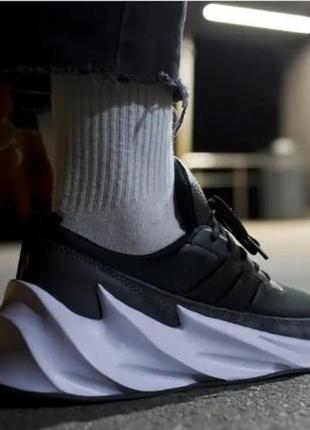 Мужские кроссовки черные adidas sharks кожа 41-45 размер f338536 фото