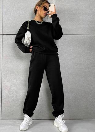 Спортивный костюм штаны на манжете кофта с капюшоном джоггеры по фигуре свободный оверсайз худи свитшот6 фото