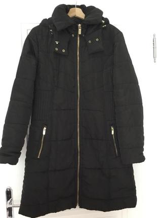 Пальто теплое зимнее с капюшоном h&m