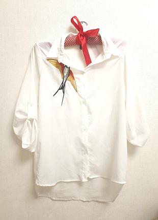 Шифонова блуза з вишивкою