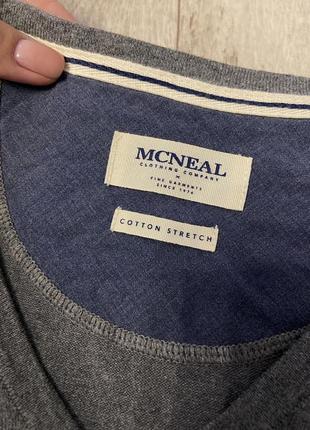 Пуловер с v-образным вырезом средне-серого меланжа mcneal розмір 468 фото