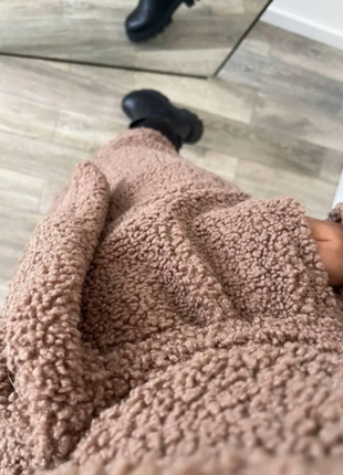 Женское пальто на запах с поясом тедди барашек 42-44 46-48 50-52 rin4962-808ве4 фото
