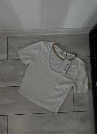 Базовый, летний белый топ от бренда na-kd😍9 фото