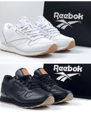 Чоловічі термокросівки reebok classic білі і чорні